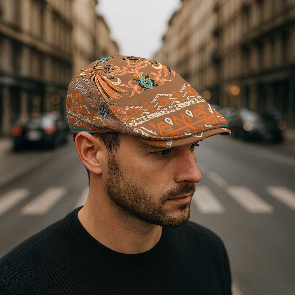 Terracotta Batik Papua-inspired Pattern Jeff Hat - Polynesian Pride