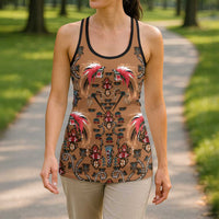 Terracotta Bird of Batik Papua Hollow Tank Top Exotic Natural Wealth of Papua LT9 - Polynesian Pride