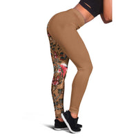 Terracotta Bird of Batik Papua Leggings Exotic Natural Wealth of Papua - Polynesian Pride
