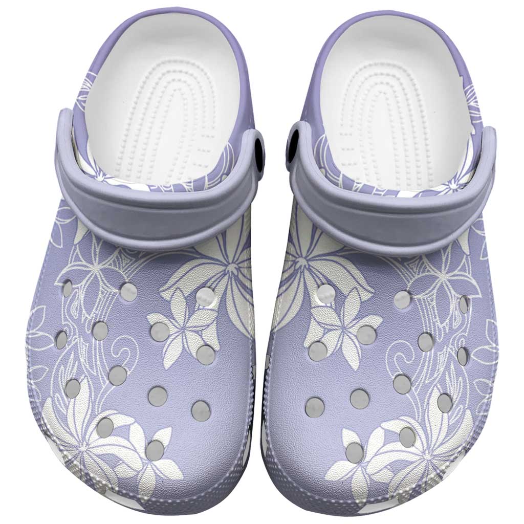Tiare Tahiti Clogs Shoes Purple Polynesia Motifs - Polynesian Pride