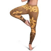 Tiare Tahiti Leggings Brown Polynesia Motifs - Polynesian Pride