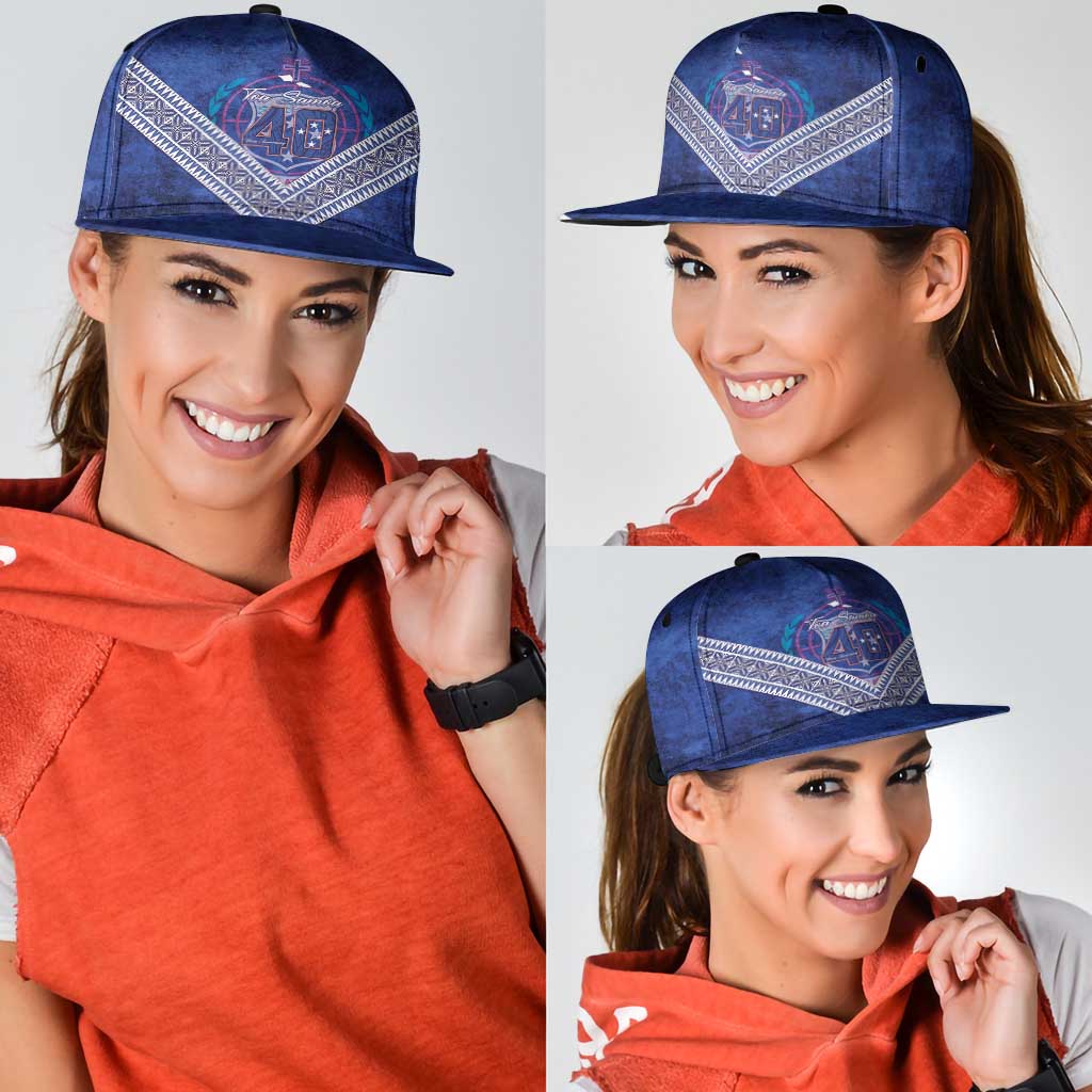 Toa Samoa Rugby Snapback Cap 40th Anniversary Samoan Siapo Pattern LT14 - Polynesian Pride
