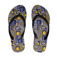Tokelau Manuia te Kilihimahi Flip Flops Pacific Patchwork Xmas Vibes - Polynesian Pride