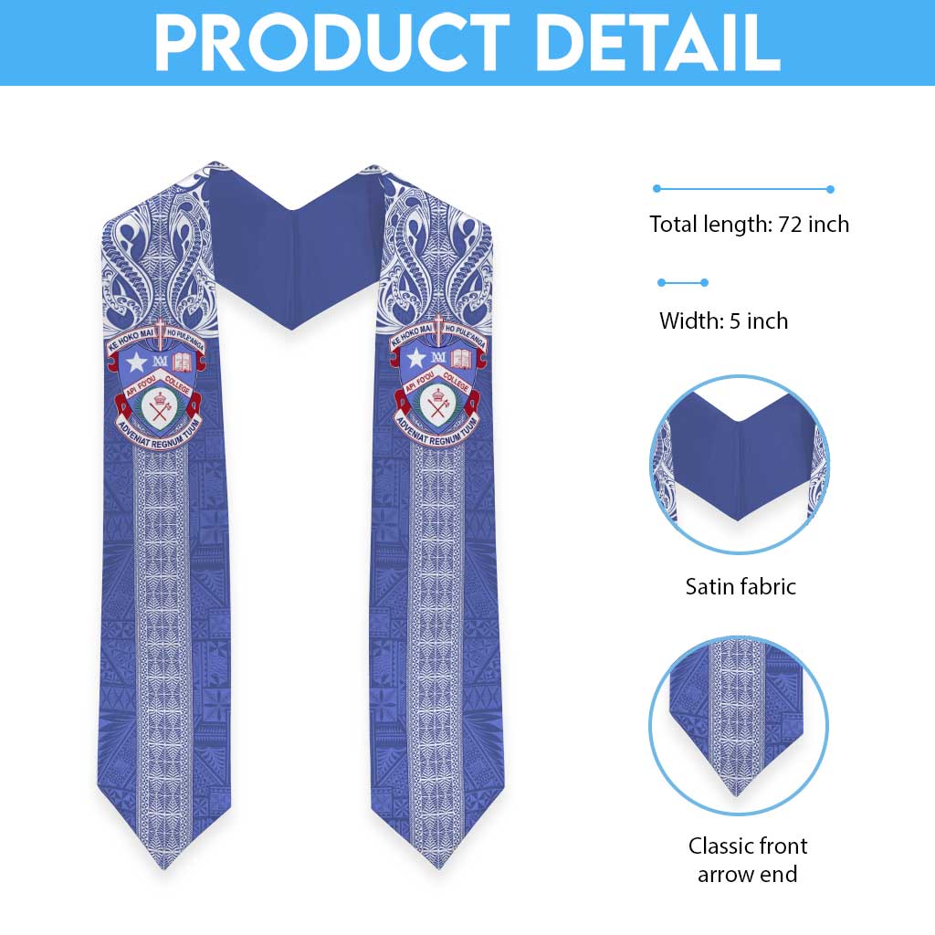 Tonga Apifoou School Graduation Stole Ngatu and Polynesian Pattern