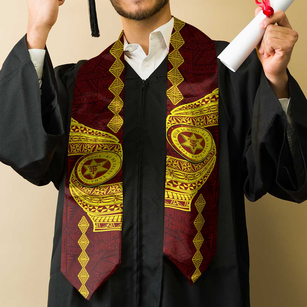 Tonga High School Graduation Stole Traditional Ngatu and Polynesian Pattern