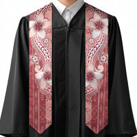 Tonga Kupesi Ngatu Graduation Stole Vintage Red Plumeria