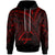 Tonga Zip Hoodie Red Color Cross Style