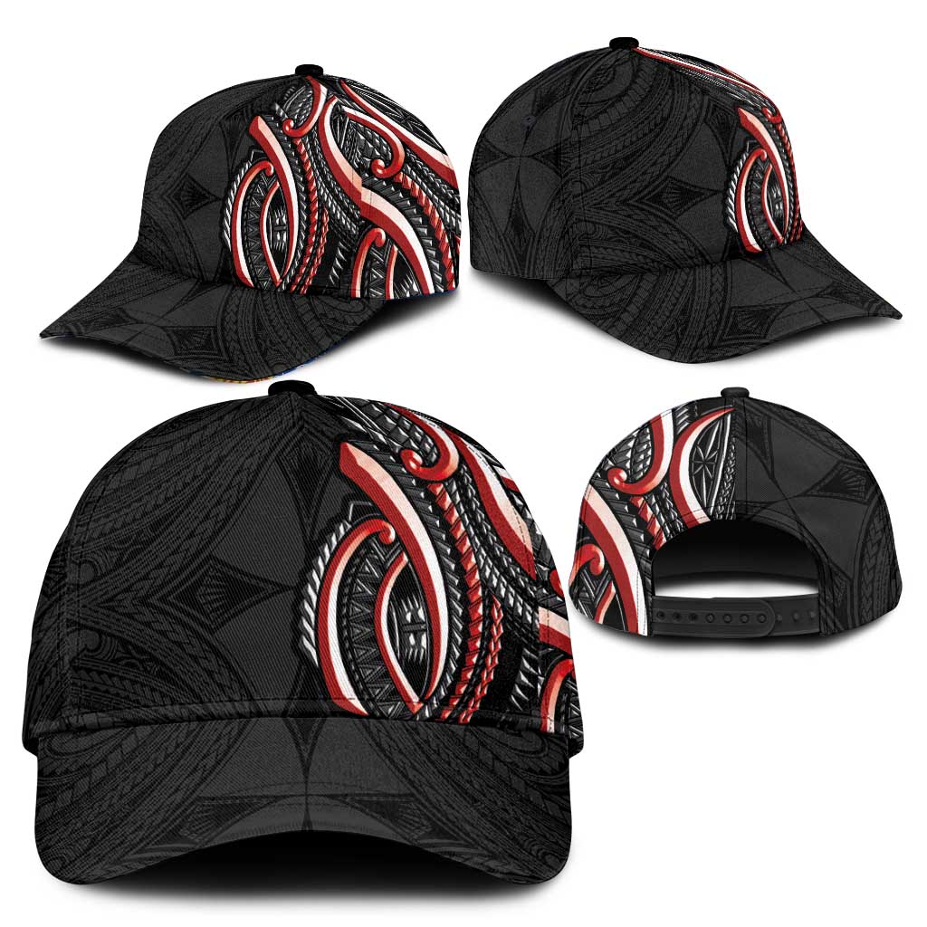 Traditional Art Hawaiian Kakau Tattoos Classic Cap Red Color LT03