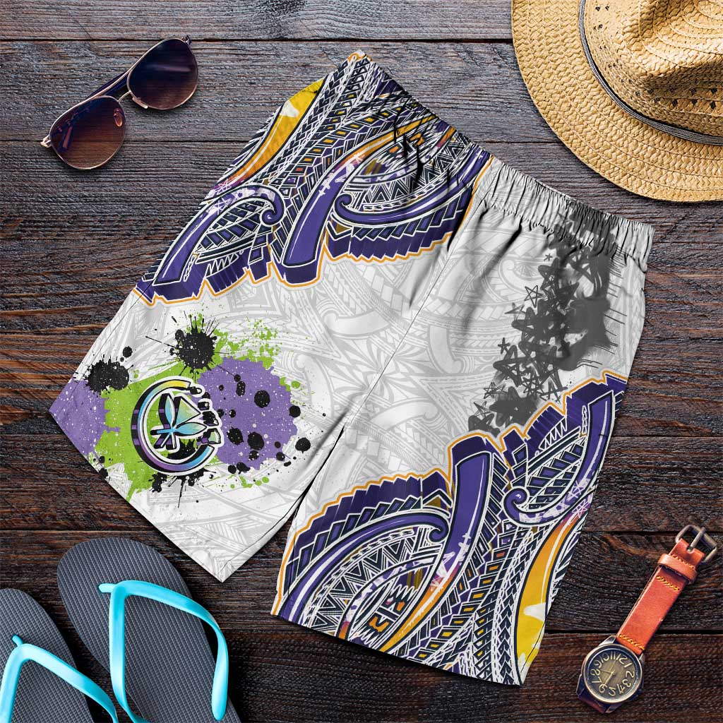 Traditional Art Hawaiian Kakau Tattoos Shorts for Men Graffiti Style - Polynesian Pride