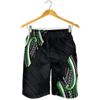 Traditional Art Hawaiian Kakau Tattoos Shorts for Men Green Color - Polynesian Pride