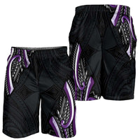 Traditional Art Hawaiian Kakau Tattoos Shorts for Men Purple Color - Polynesian Pride