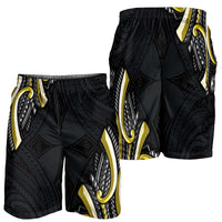 Traditional Art Hawaiian Kakau Tattoos Shorts for Men Yellow Color - Polynesian Pride