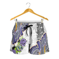 Traditional Art Hawaiian Kakau Tattoos Shorts for Women Graffiti Style - Polynesian Pride
