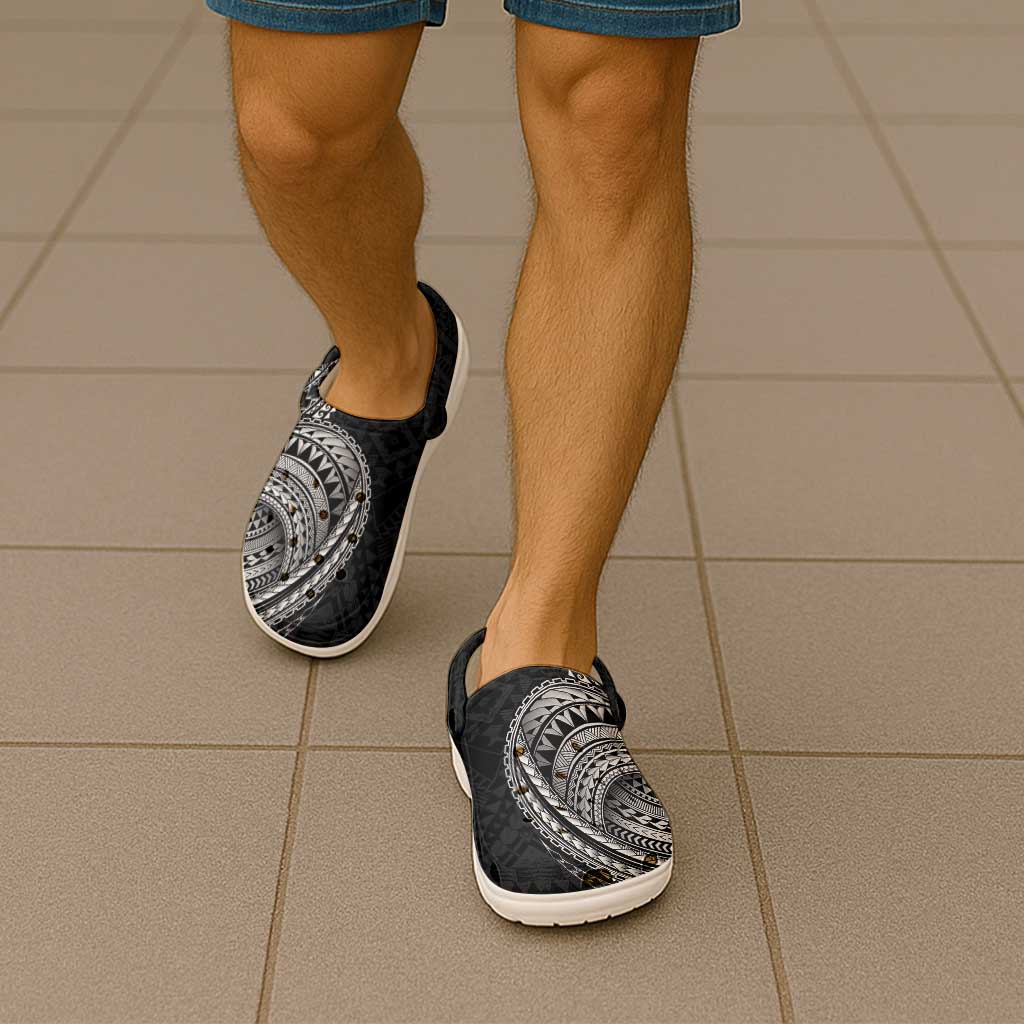 Traditional Polynesian Art Tattoos Clogs Shoes Black Color - Polynesian Pride