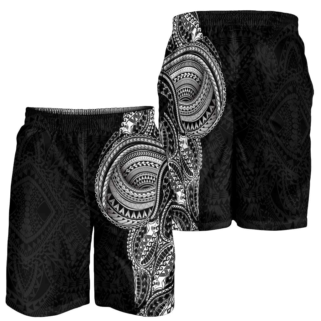 Traditional Polynesian Art Tattoos Shorts for Men Black Color - Polynesian Pride