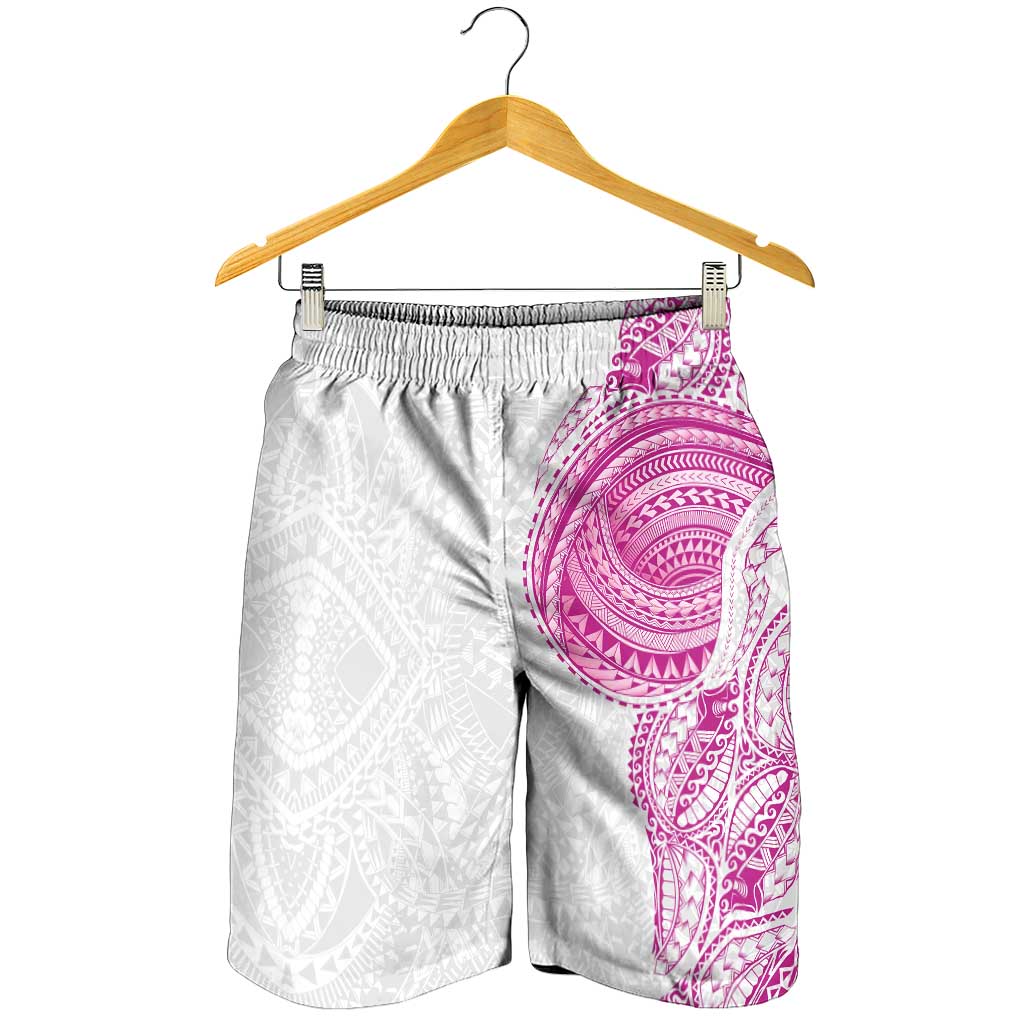 Traditional Polynesian Art Tattoos Shorts for Men Pink Color - Polynesian Pride