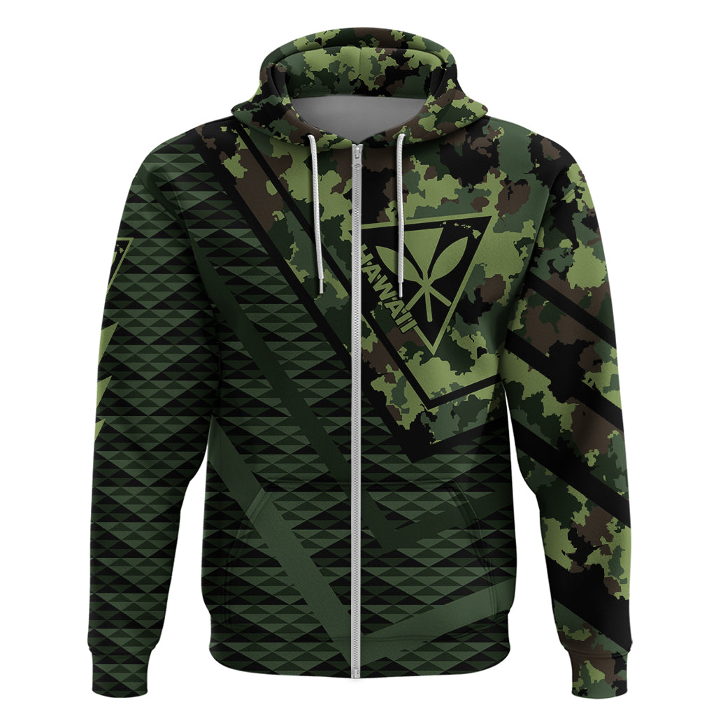 Hawaii Army Niho Mano Zipper Hoodie Camo Map AH