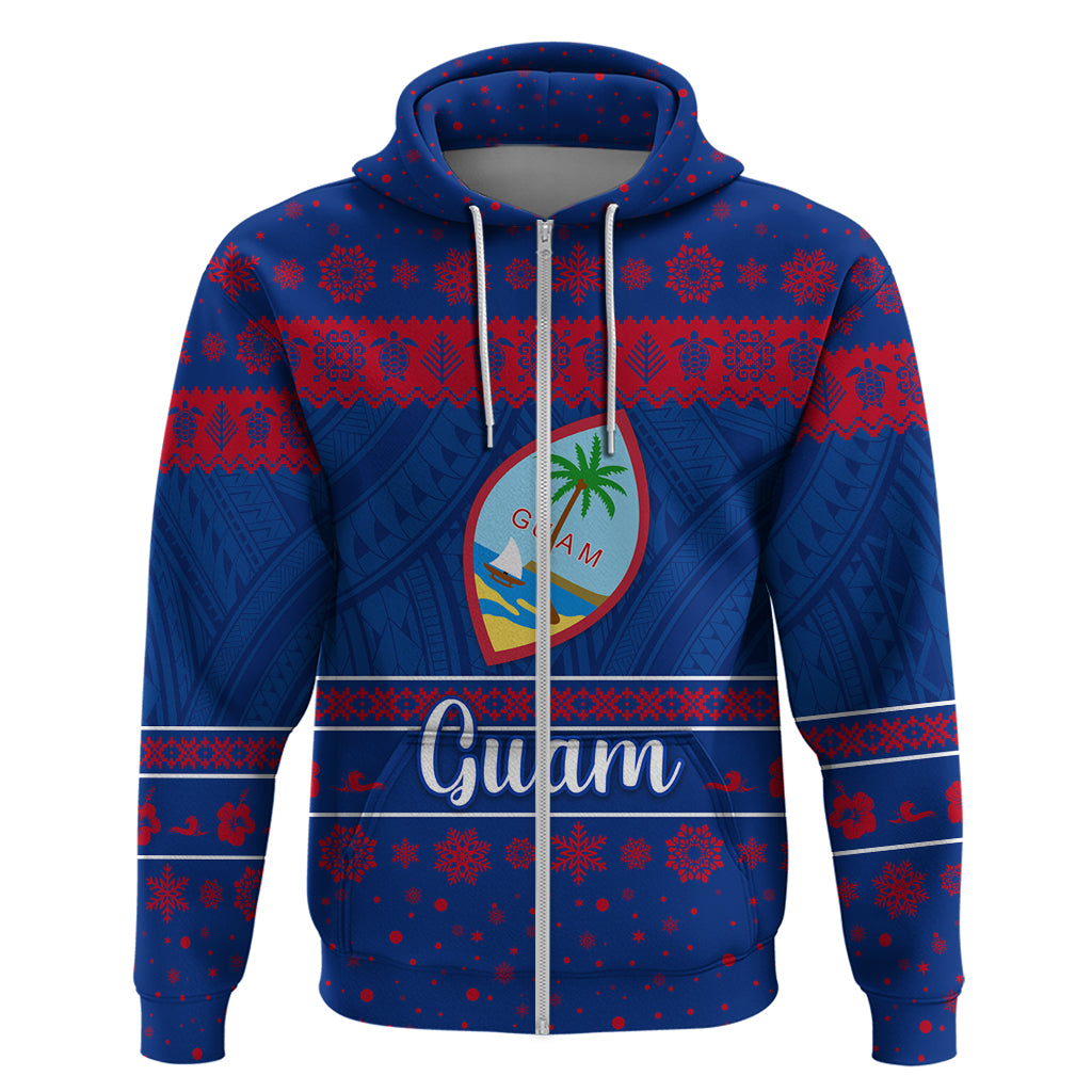 Custom Guam Christmas Zip Hoodie Simple Style LT8