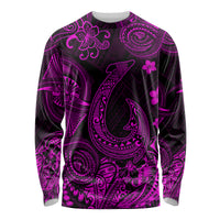 (Custom Personalised) Hawaii Fish Hook Polynesian Long Sleeve Shirt Unique Style - Pink LT8 Unisex Pink - Polynesian Pride