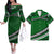 Polynesian Couples Matching Outfits Combo Long Sleeve Dress Simple Green LT6