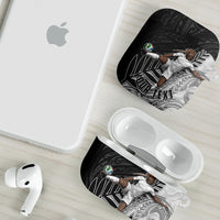 Personalized New Zealand Football AirPods Case Kiwi Mascot with Silver Fern - Maori Tribal Tattoo Art TS04 - Polynesian Pride