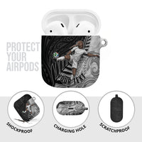 Personalized New Zealand Football AirPods Case Kiwi Mascot with Silver Fern - Maori Tribal Tattoo Art TS04 - Polynesian Pride