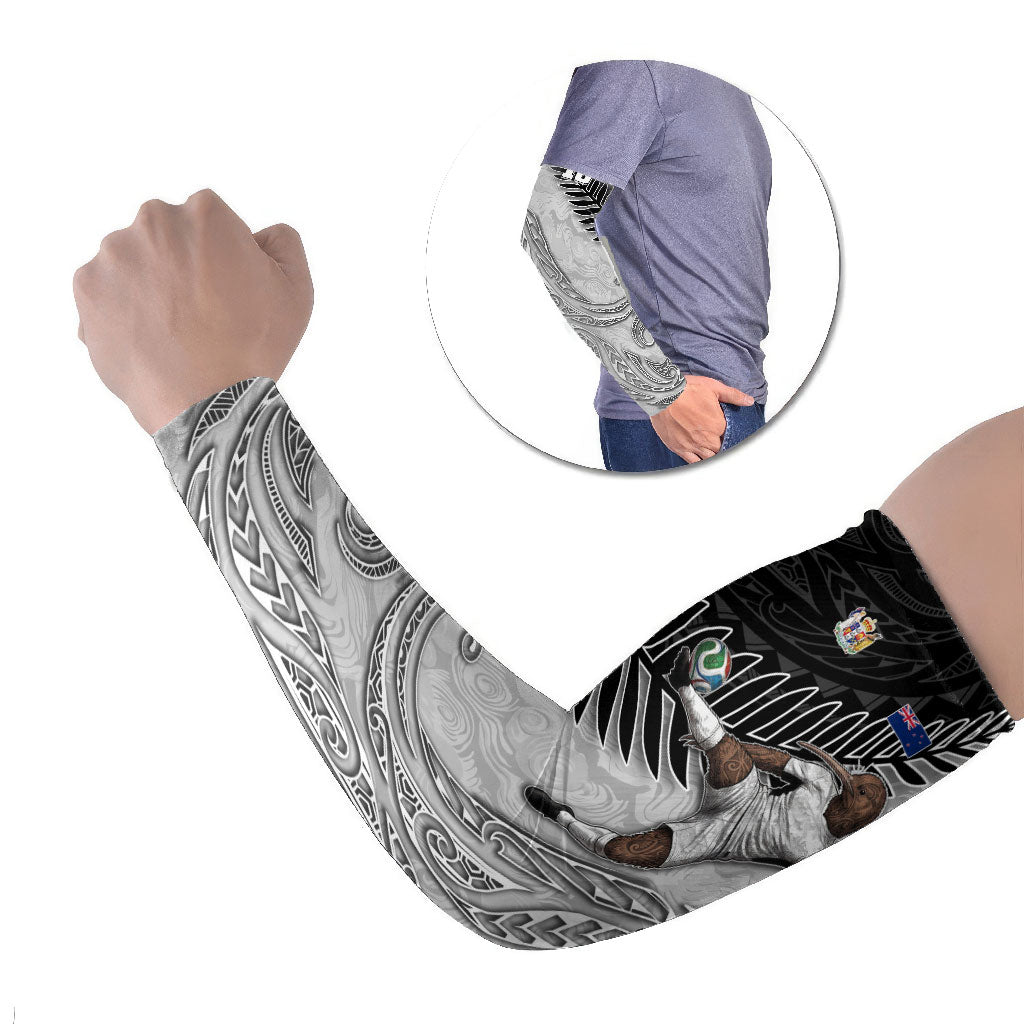 Personalized New Zealand Football Arm Sleeves Kiwi Mascot with Silver Fern - Maori Tribal Tattoo Art