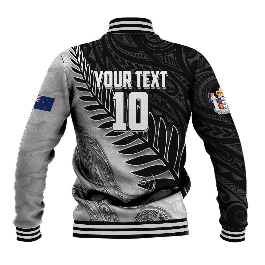 Personalized New Zealand Football Baseball Jacket Kiwi Mascot with Silver Fern - Maori Tribal Tattoo Art TS04 - Polynesian Pride