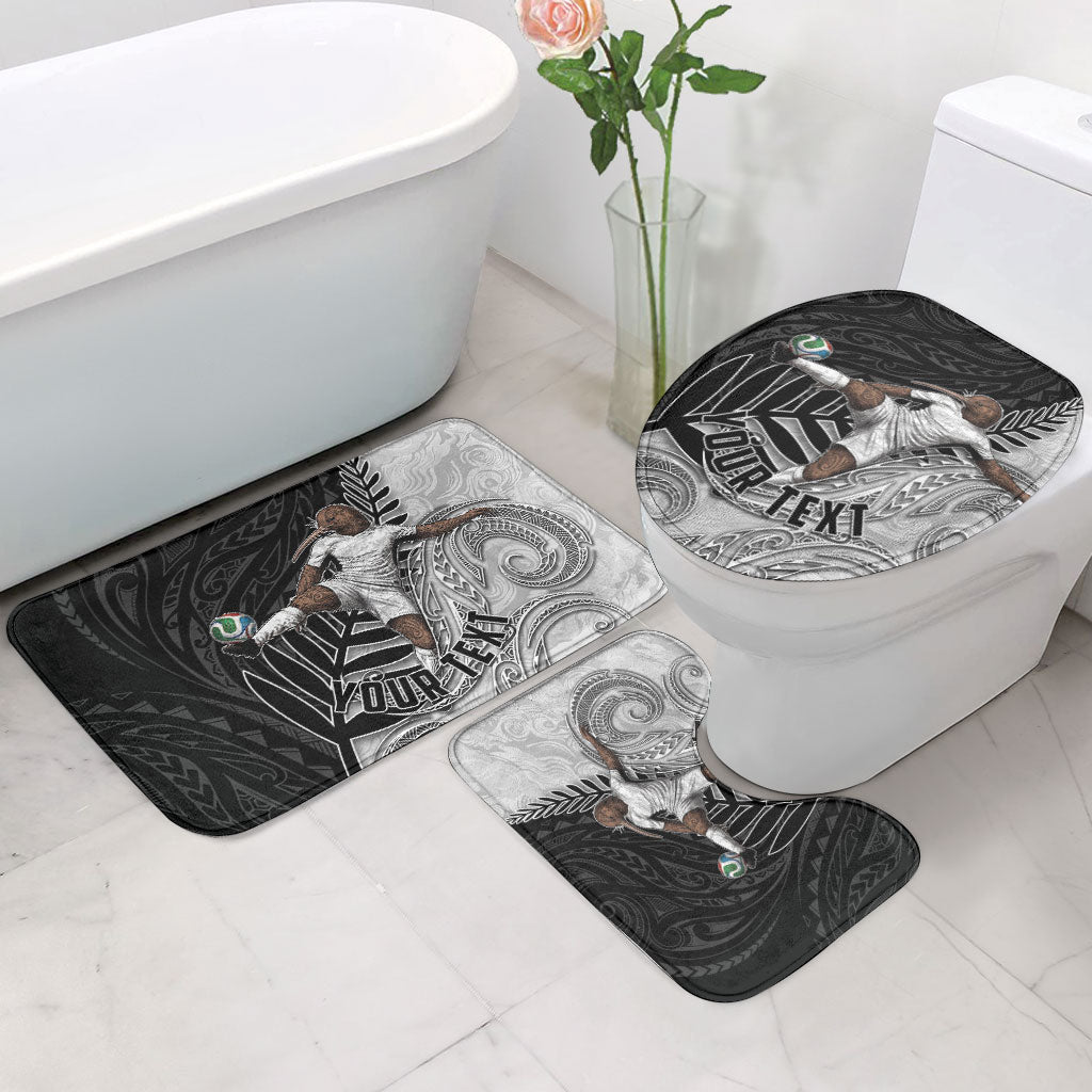 Personalized New Zealand Football Bathroom Set Kiwi Mascot with Silver Fern - Maori Tribal Tattoo Art TS04 - Polynesian Pride