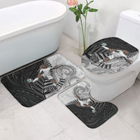 Personalized New Zealand Football Bathroom Set Kiwi Mascot with Silver Fern - Maori Tribal Tattoo Art TS04 - Polynesian Pride