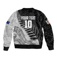Personalized New Zealand Football Bomber Jacket Kiwi Mascot with Silver Fern - Maori Tribal Tattoo Art TS04 - Polynesian Pride