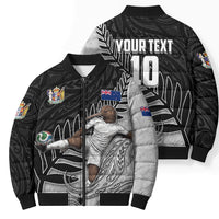 Personalized New Zealand Football Bomber Puffer Jacket Kiwi Mascot with Silver Fern - Maori Tribal Tattoo Art TS04 - Polynesian Pride