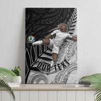 Personalized New Zealand Football Canvas Wall Art Kiwi Mascot with Silver Fern - Maori Tribal Tattoo Art TS04 - Polynesian Pride