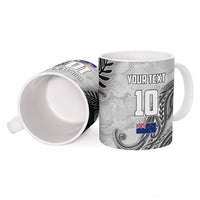 Personalized New Zealand Football Ceramic Mug Kiwi Mascot with Silver Fern - Maori Tribal Tattoo Art