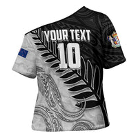 Personalized New Zealand Football Cross Shoulder Shirt Kiwi Mascot with Silver Fern - Maori Tribal Tattoo Art TS04 - Polynesian Pride