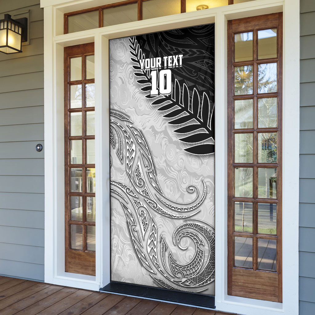 Personalized New Zealand Football Door Cover Kiwi Mascot with Silver Fern - Maori Tribal Tattoo Art TS04 - Polynesian Pride