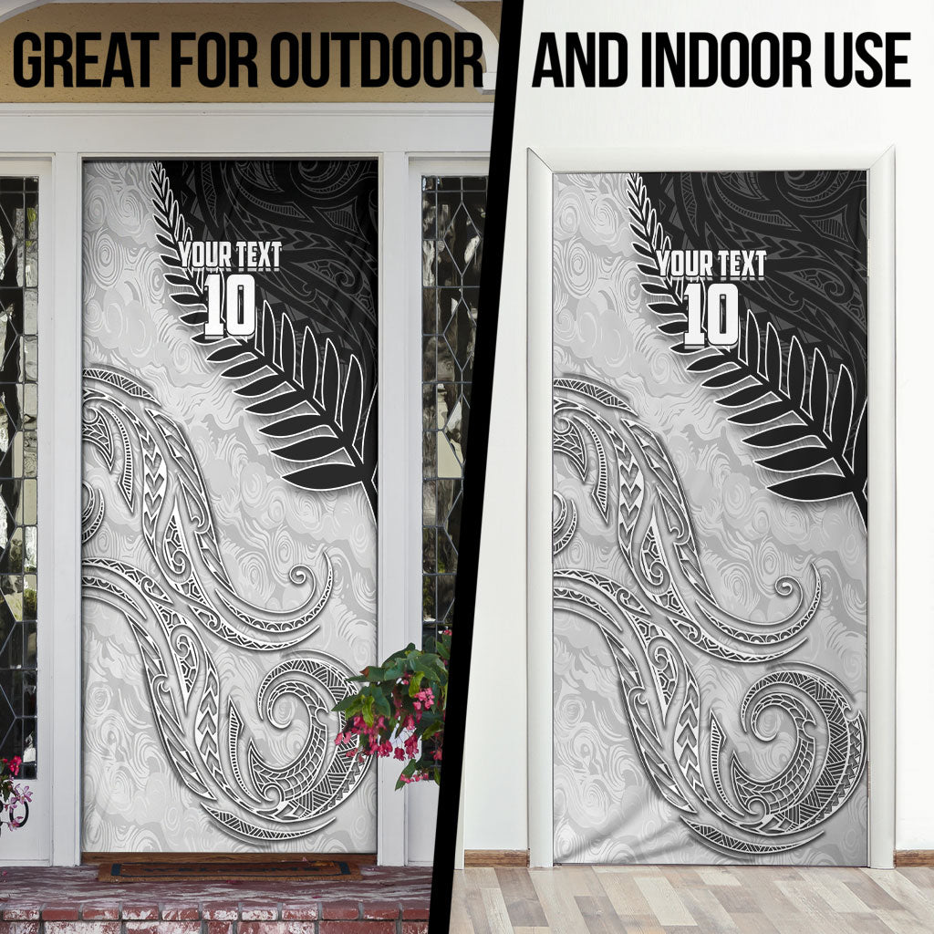 Personalized New Zealand Football Door Cover Kiwi Mascot with Silver Fern - Maori Tribal Tattoo Art TS04 - Polynesian Pride