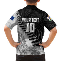 Personalized New Zealand Football Family Matching Puletasi and Hawaiian Shirt Kiwi Mascot with Silver Fern - Maori Tribal Tattoo Art TS04 - Polynesian Pride