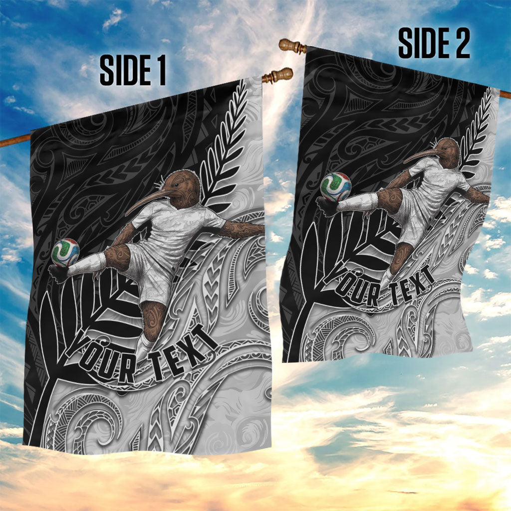 Personalized New Zealand Football Garden Flag Kiwi Mascot with Silver Fern - Maori Tribal Tattoo Art