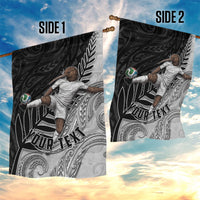 Personalized New Zealand Football Garden Flag Kiwi Mascot with Silver Fern - Maori Tribal Tattoo Art