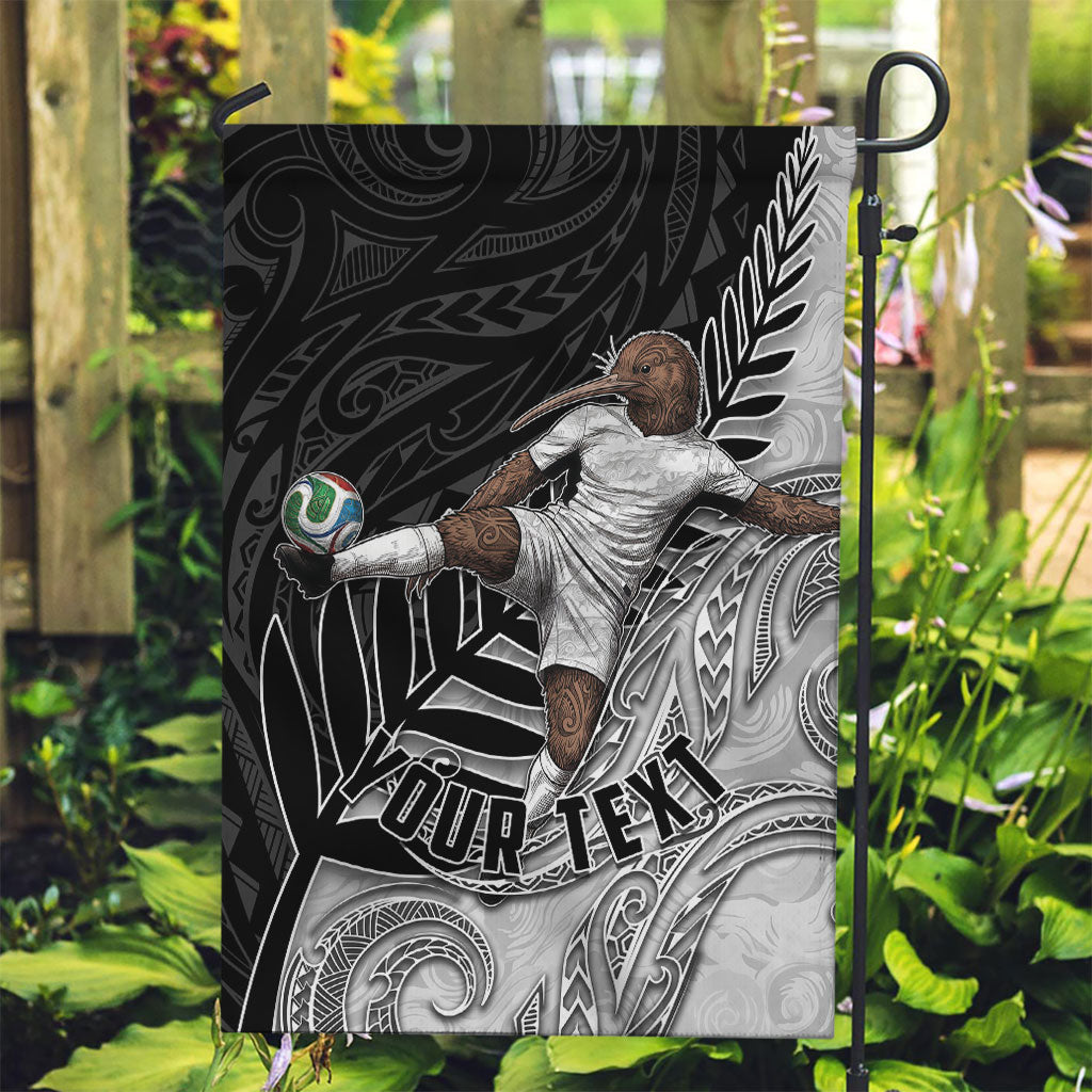 Personalized New Zealand Football Garden Flag Kiwi Mascot with Silver Fern - Maori Tribal Tattoo Art