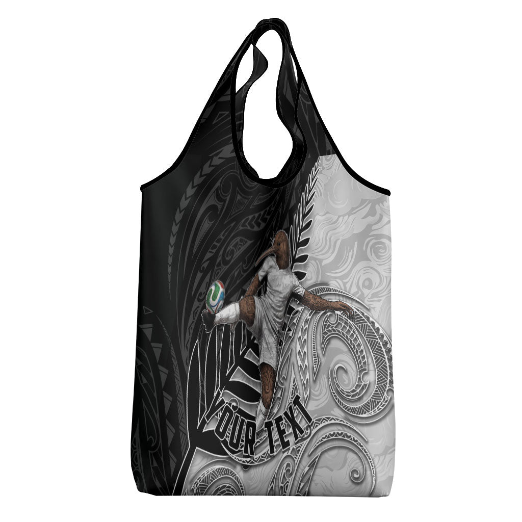 Personalized New Zealand Football Grocery Bag Kiwi Mascot with Silver Fern - Maori Tribal Tattoo Art