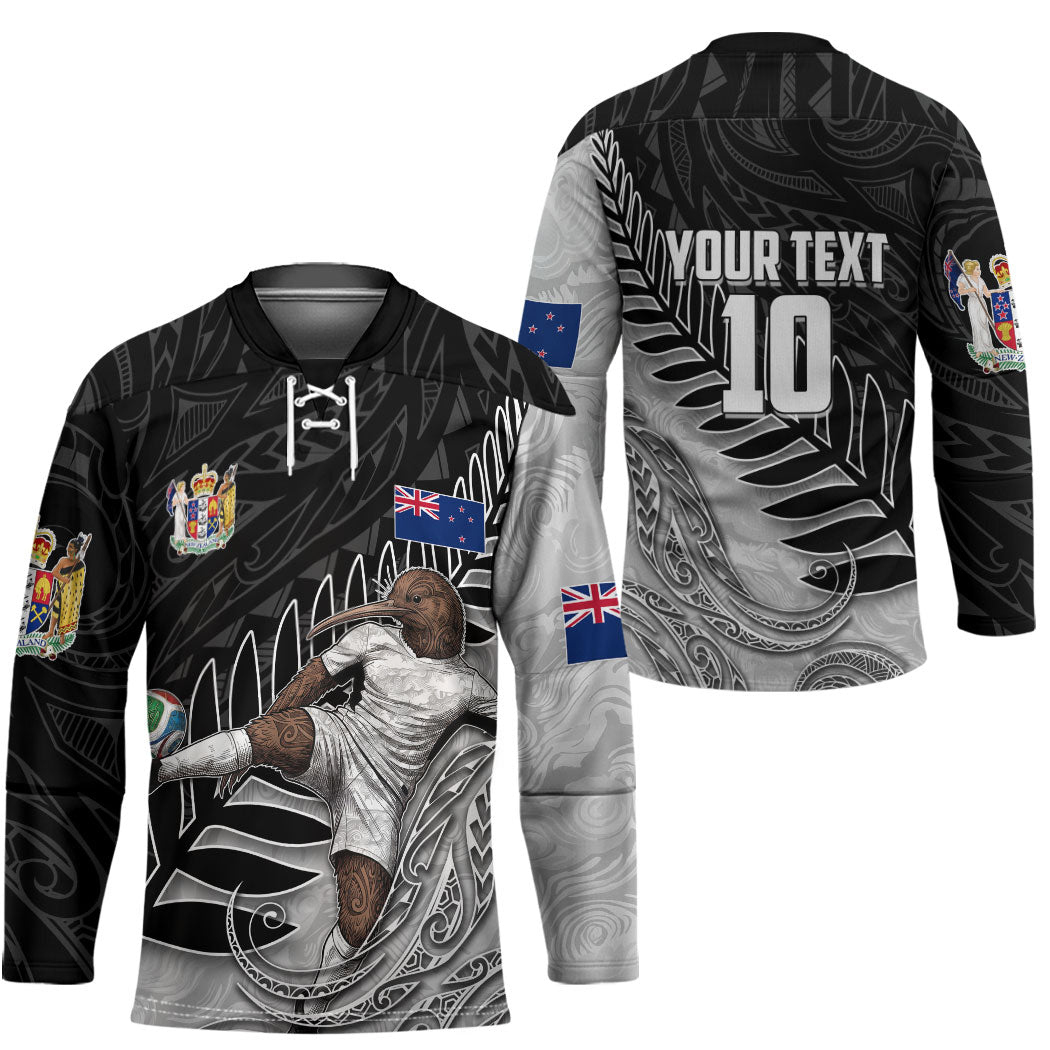 Personalized New Zealand Football Hockey Jersey Kiwi Mascot with Silver Fern - Maori Tribal Tattoo Art TS04 - Polynesian Pride