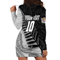 Personalized New Zealand Football Hoodie Dress Kiwi Mascot with Silver Fern - Maori Tribal Tattoo Art TS04 - Polynesian Pride