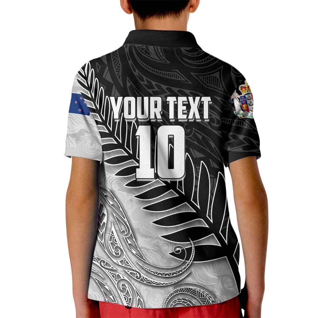 Personalized New Zealand Football Kid Polo Shirt Kiwi Mascot with Silver Fern - Maori Tribal Tattoo Art TS04 - Polynesian Pride