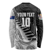 Personalized New Zealand Football Long Sleeve Shirt Kiwi Mascot with Silver Fern - Maori Tribal Tattoo Art TS04 - Polynesian Pride