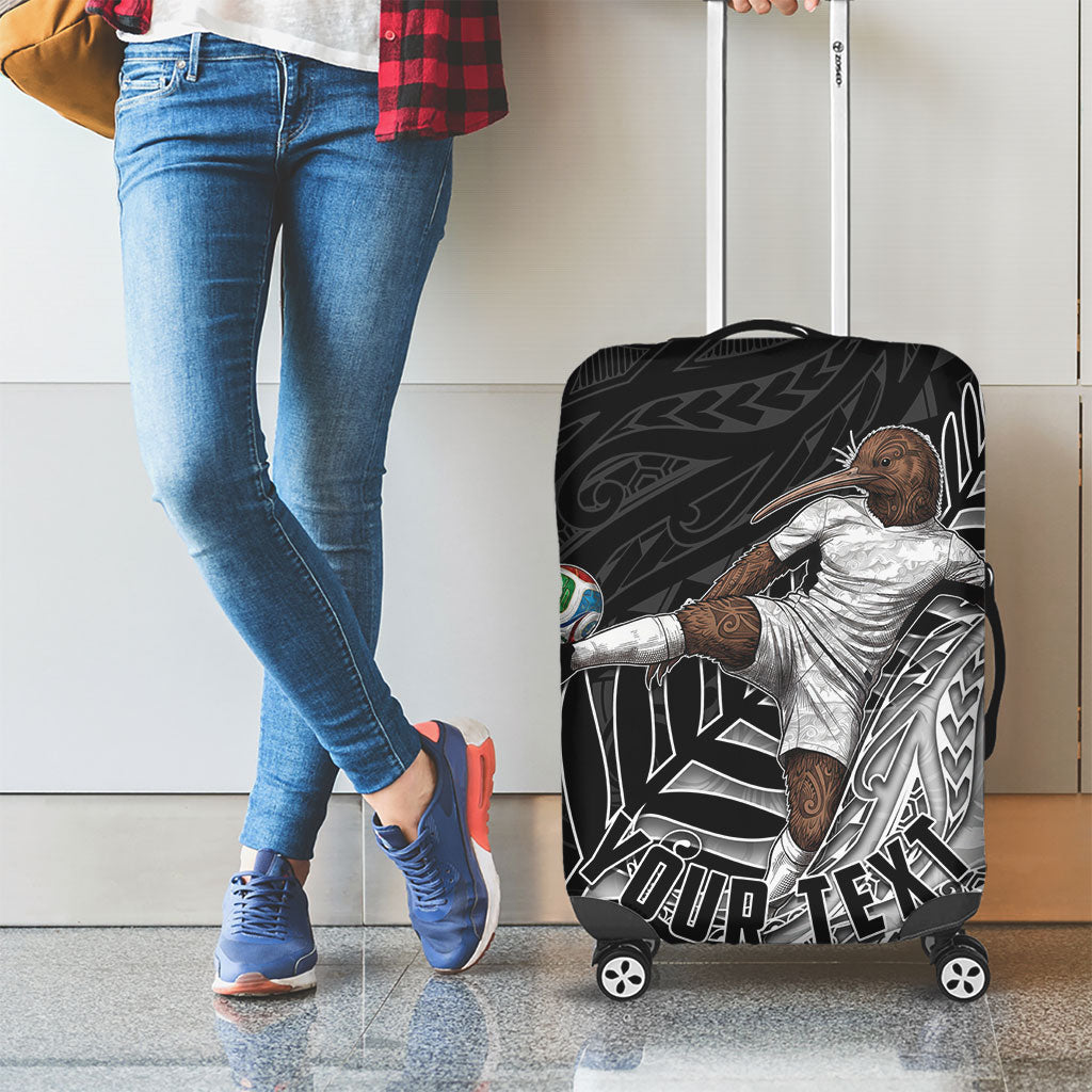 Personalized New Zealand Football Luggage Cover Kiwi Mascot with Silver Fern - Maori Tribal Tattoo Art TS04 - Polynesian Pride