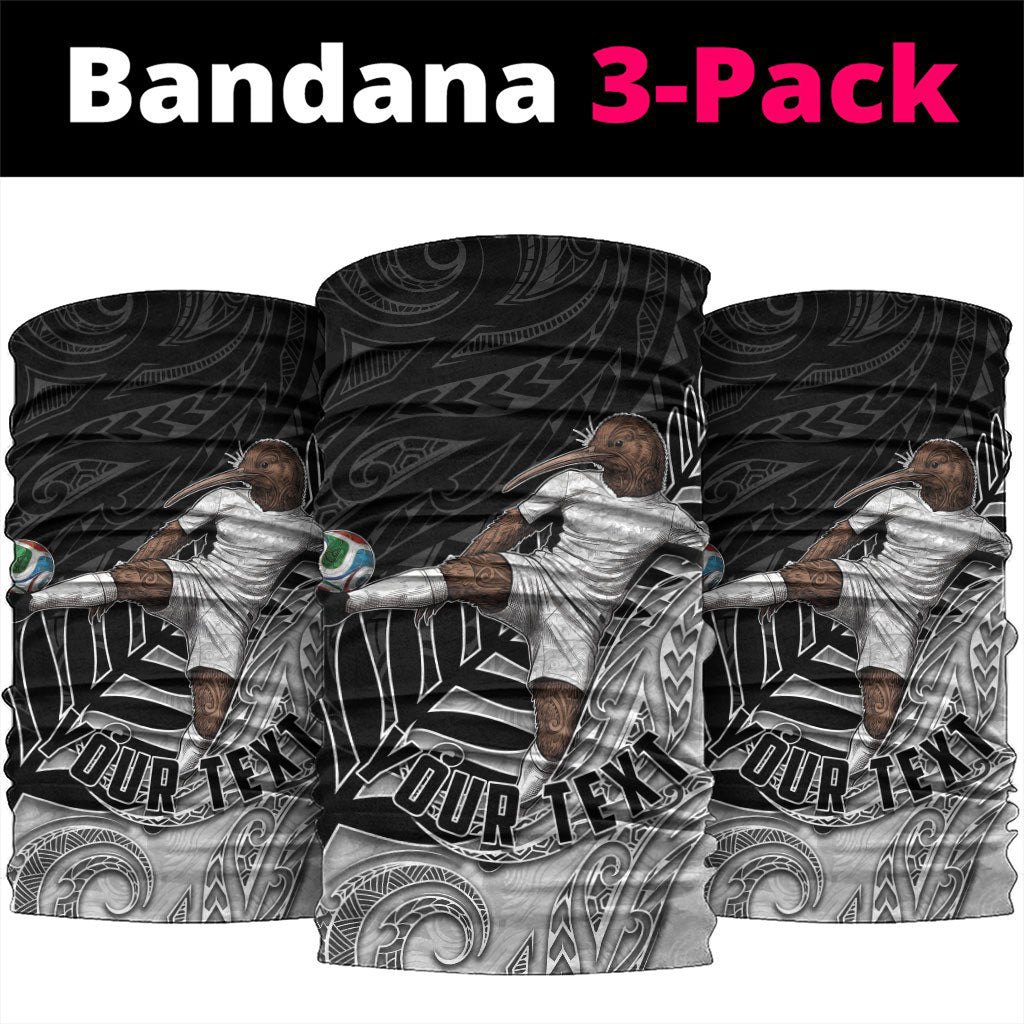 Personalized New Zealand Football Neck Gaiter Kiwi Mascot with Silver Fern - Maori Tribal Tattoo Art