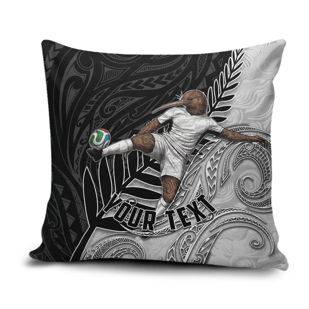 Personalized New Zealand Football Pillow Cover Kiwi Mascot with Silver Fern - Maori Tribal Tattoo Art