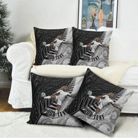 Personalized New Zealand Football Pillow Cover Kiwi Mascot with Silver Fern - Maori Tribal Tattoo Art TS04 - Polynesian Pride